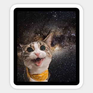 Cute Astro Space Cat In Universe Sticker